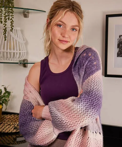 Tops Tunics and Blouses Apparel Joebrowns Sloe Joes Ombre Cosy Longline Cardigan Multi
