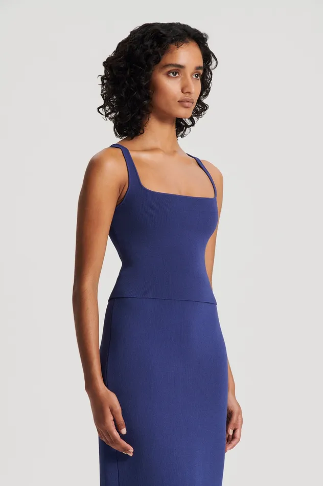 Tops Women CREPE KNIT SQUARE CAMISOLE ROYAL Scanlan Theodore Tops Women CREPE KNIT SQUARE CAMISOLE ROYAL Scanlan Theodore