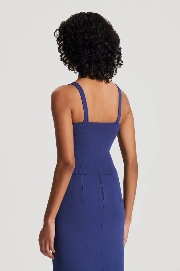Tops Women CREPE KNIT SQUARE CAMISOLE ROYAL Scanlan Theodore Tops Women CREPE KNIT SQUARE CAMISOLE ROYAL Scanlan Theodore