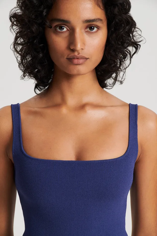 Tops Women CREPE KNIT SQUARE CAMISOLE ROYAL Scanlan Theodore Tops Women CREPE KNIT SQUARE CAMISOLE ROYAL Scanlan Theodore