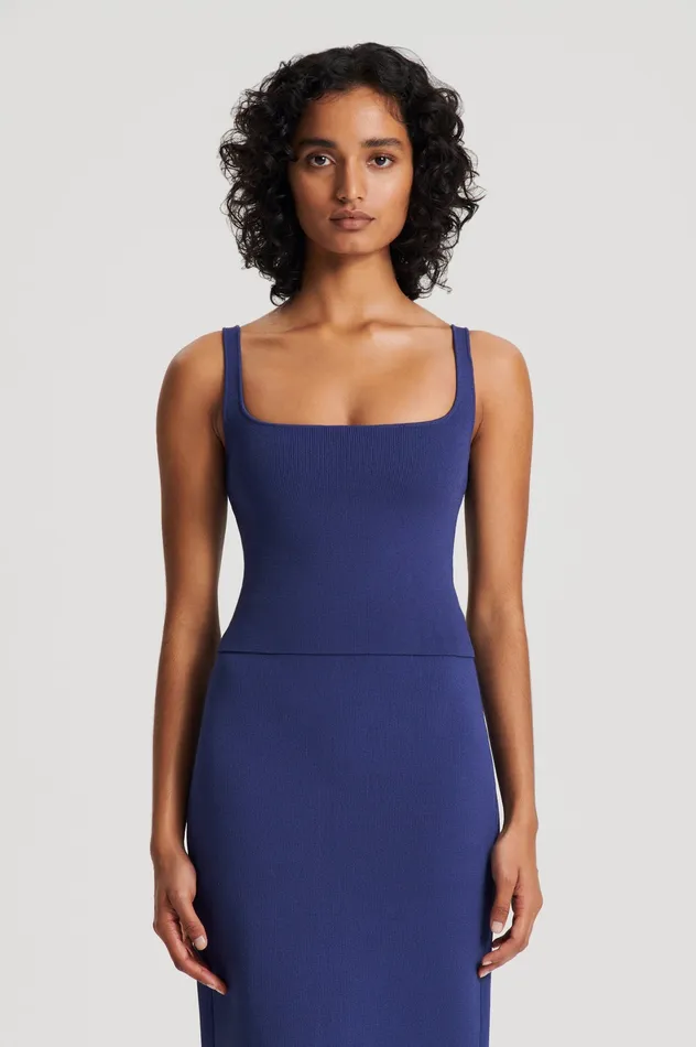 Tops Women CREPE KNIT SQUARE CAMISOLE ROYAL Scanlan Theodore Tops Women CREPE KNIT SQUARE CAMISOLE ROYAL Scanlan Theodore