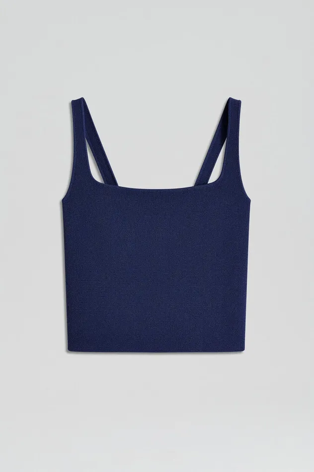 Tops Women CREPE KNIT SQUARE CAMISOLE ROYAL Scanlan Theodore Tops Women CREPE KNIT SQUARE CAMISOLE ROYAL Scanlan Theodore