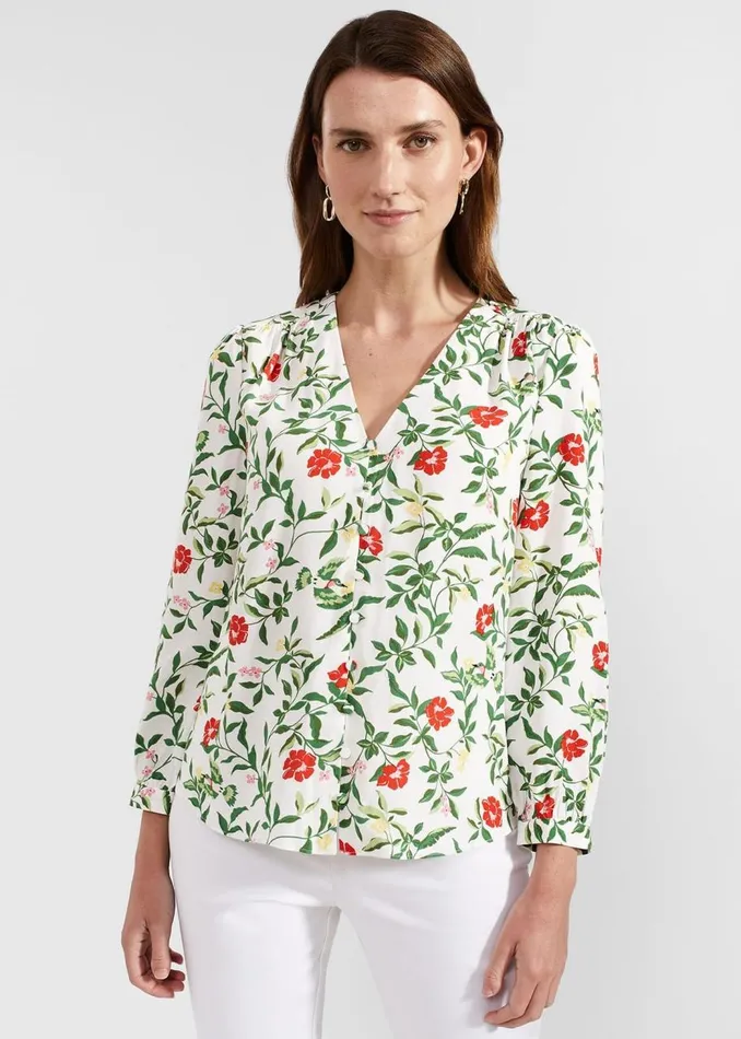 Tops Women HOBBS Florence Blouse Ivory Multi