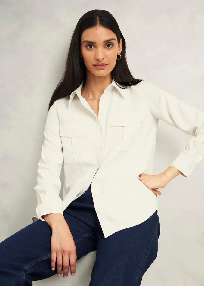 Tops Women HOBBS Hutton Shirt Ivory