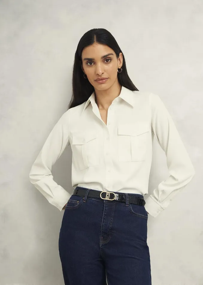 Tops Women HOBBS Hutton Shirt Ivory