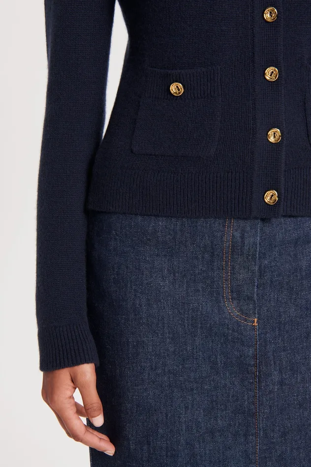 Tops Women Scanlan Theodore CASHMERE SHIRT NAVY Tops Women Scanlan Theodore CASHMERE SHIRT NAVY
