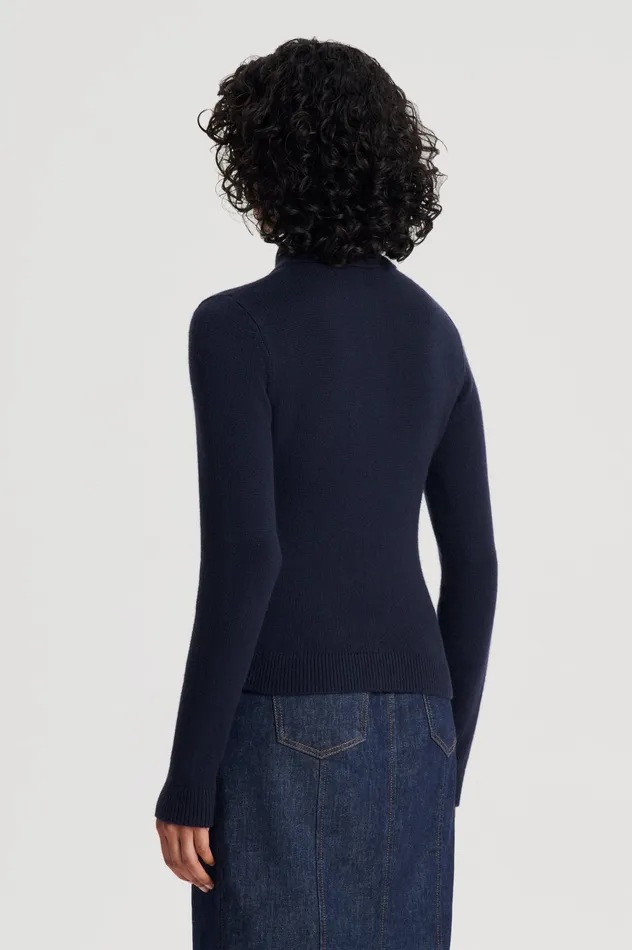 Tops Women Scanlan Theodore CASHMERE SHIRT NAVY Tops Women Scanlan Theodore CASHMERE SHIRT NAVY