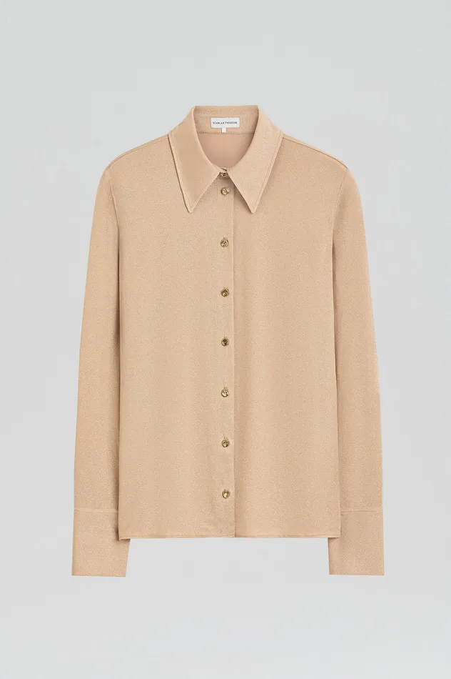 Tops Women TINSEL SHIRT CHAMPAGNE Scanlan Theodore Tops Women TINSEL SHIRT CHAMPAGNE Scanlan Theodore