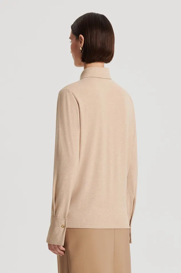 Tops Women TINSEL SHIRT CHAMPAGNE Scanlan Theodore Tops Women TINSEL SHIRT CHAMPAGNE Scanlan Theodore