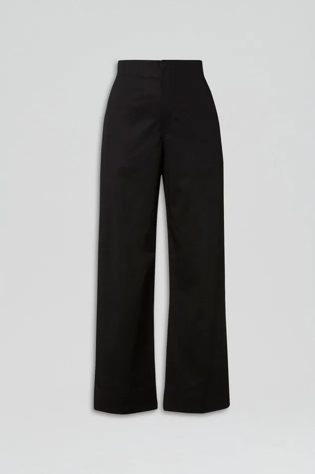 Trousers SATEEN CROPPED WIDE LEG TROUSER BLACK Scanlan Theodore Women