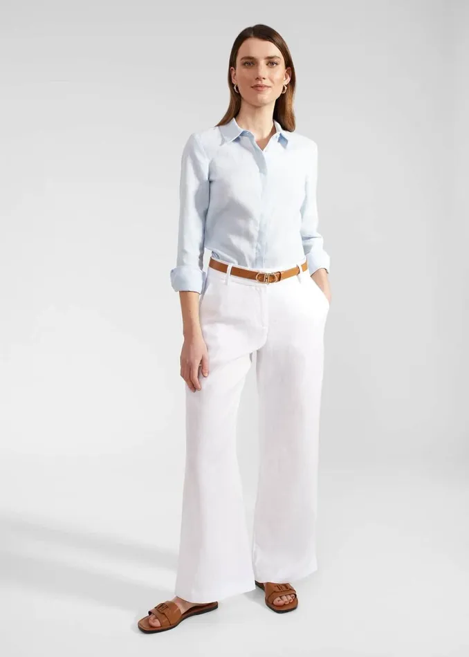 Trousers Women HOBBS Lynn Linen Trousers White