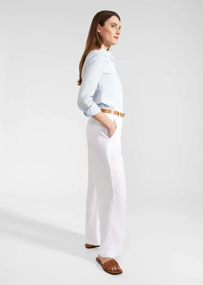 Trousers Women HOBBS Lynn Linen Trousers White