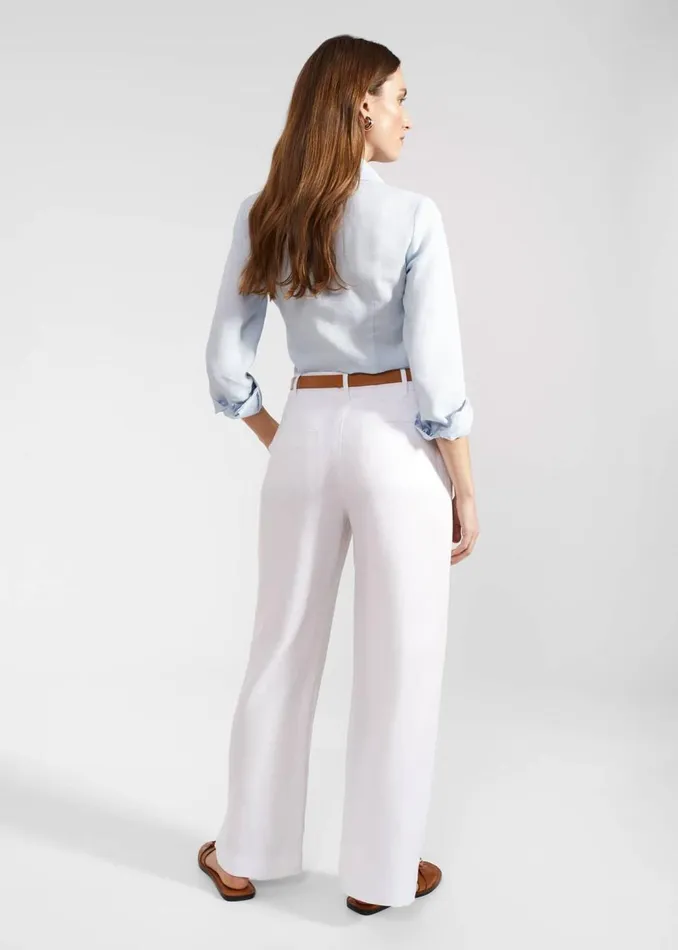 Trousers Women HOBBS Lynn Linen Trousers White