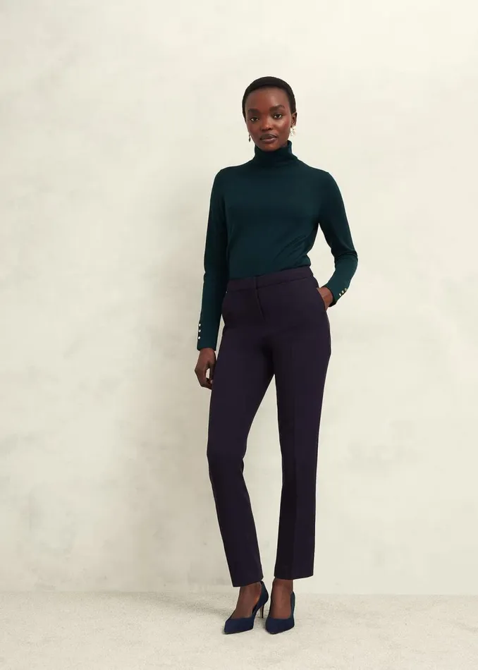 Trousers Women HOBBS Petite Aly Slim Trousers Navy