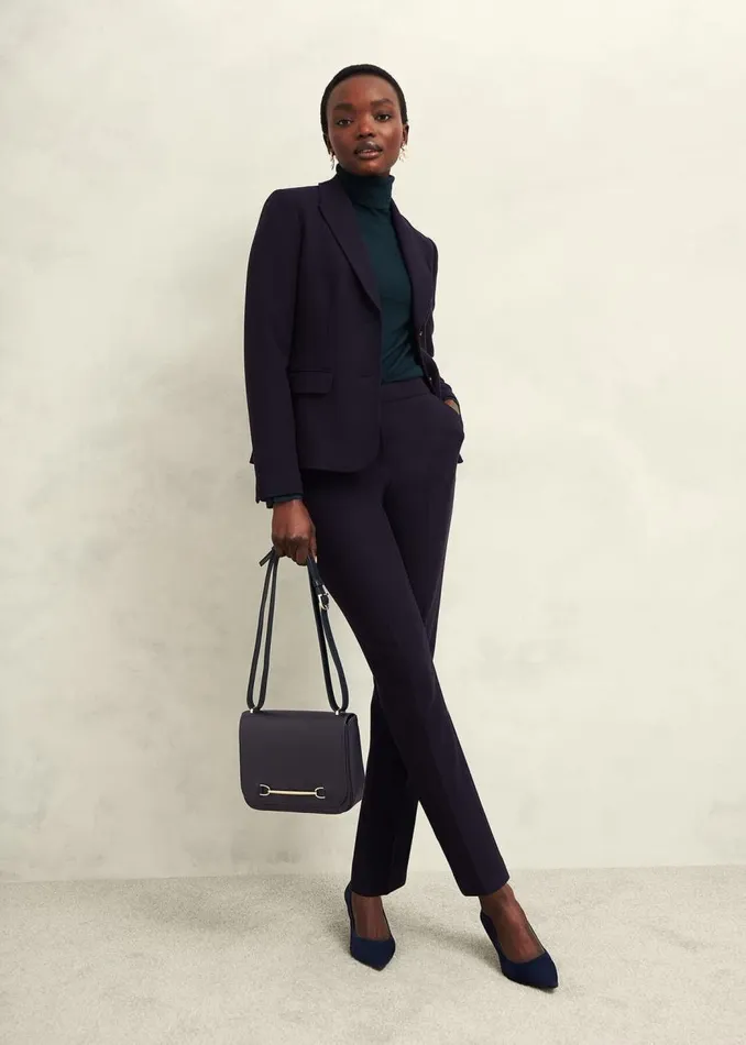 Trousers Women HOBBS Petite Aly Slim Trousers Navy