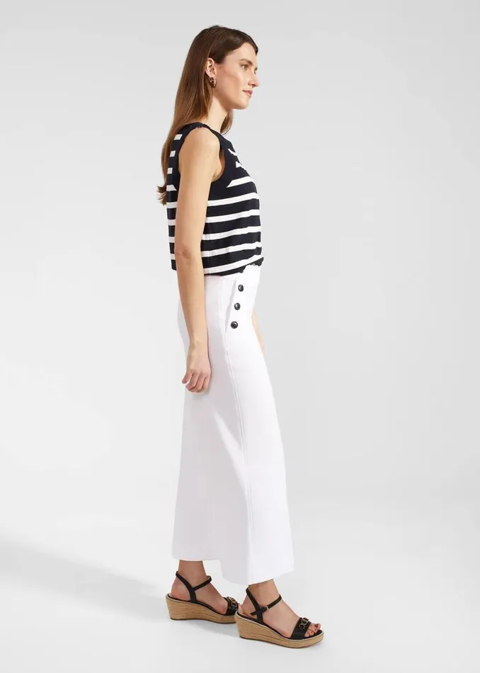 Trousers Women HOBBS Petite Simone Crop Trousers With Cotton White