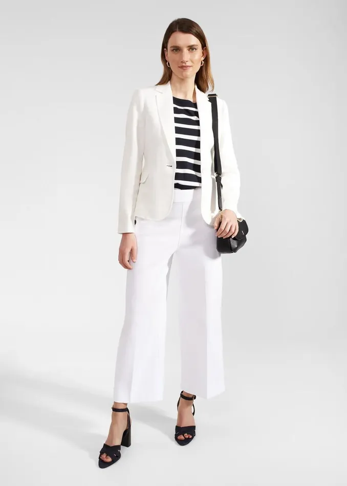 Trousers Women HOBBS Petite Simone Crop Trousers With Cotton White