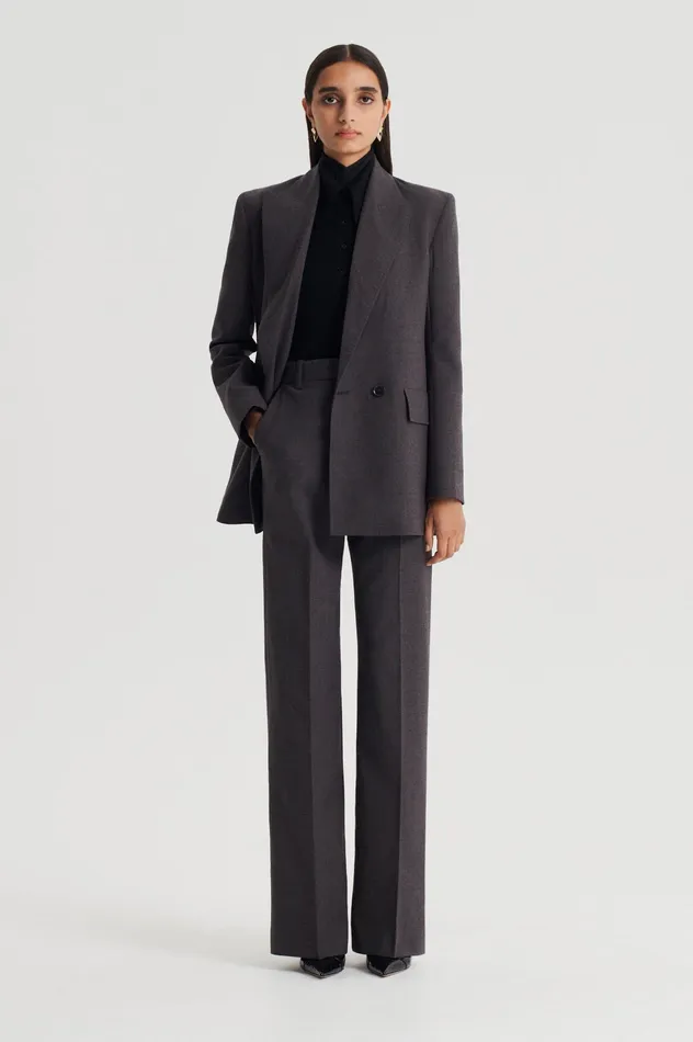 Trousers Women STRIPE MID RISE TROUSER GREY Scanlan Theodore