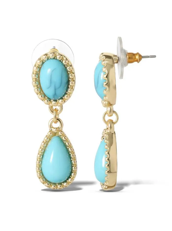 Turquoise Collection Accessories Jessica Simpson Turquoise Stone Drop Earrings
