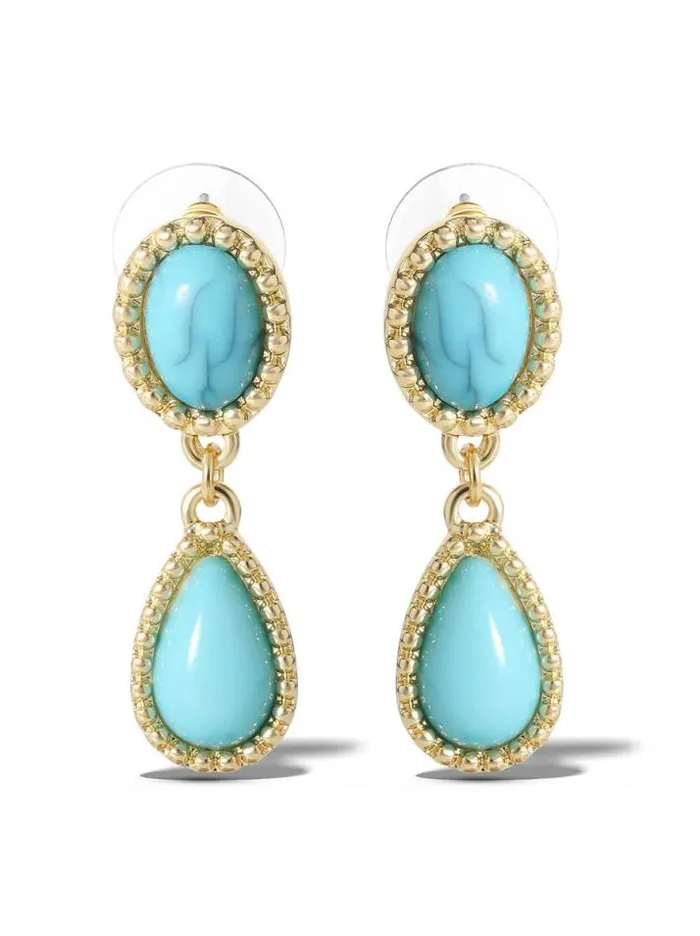 Turquoise Collection Accessories Jessica Simpson Turquoise Stone Drop Earrings