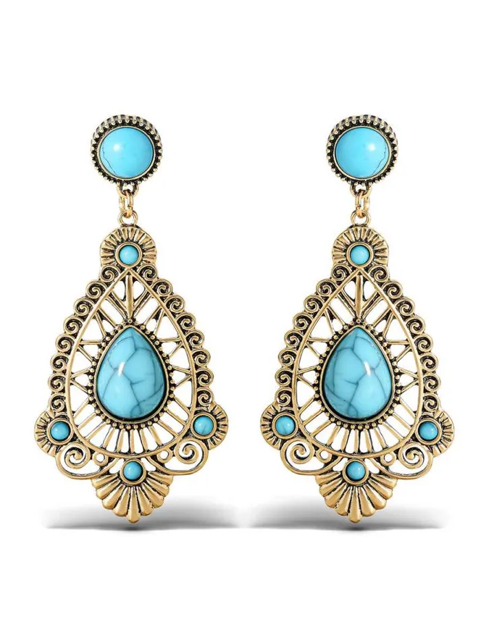 Turquoise Collection Accessories Jessica Simpson Turquoise Stone Filigree Earrings