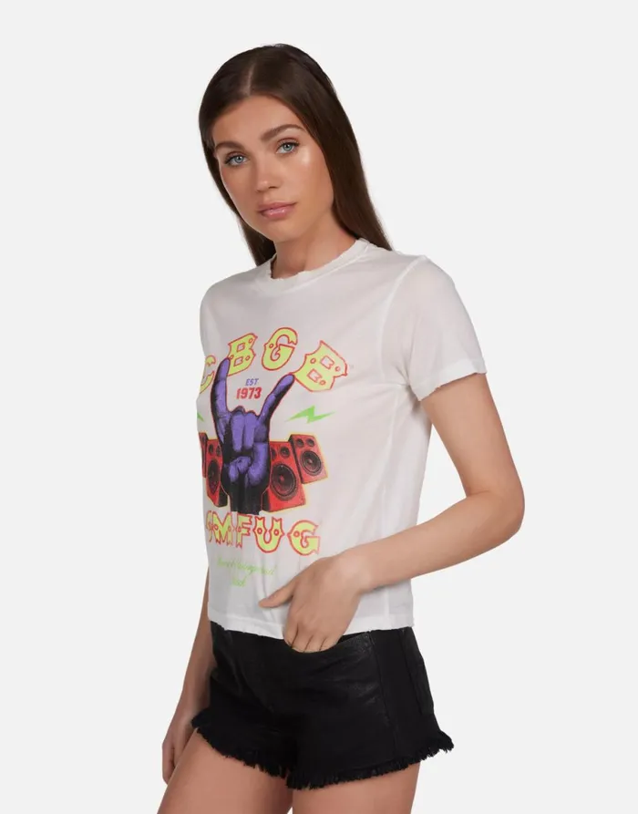 Ursula CBGB Rock Hand Milk Women039s Lauren Moshi Short Sleeve