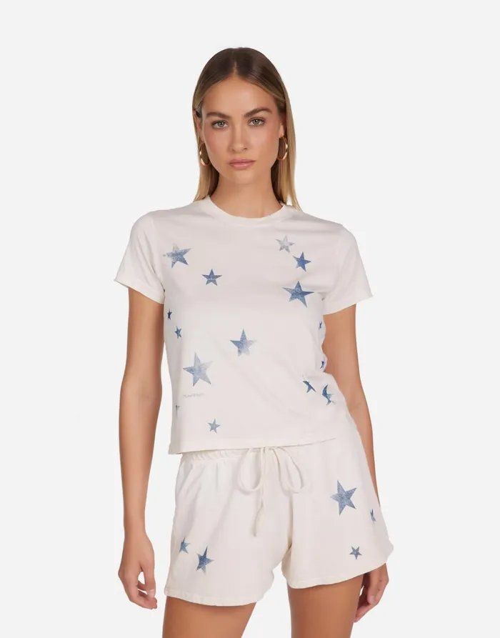 Ursula Vintage Stars Ivory Ombre Women039s Lauren Moshi Short Sleeve
