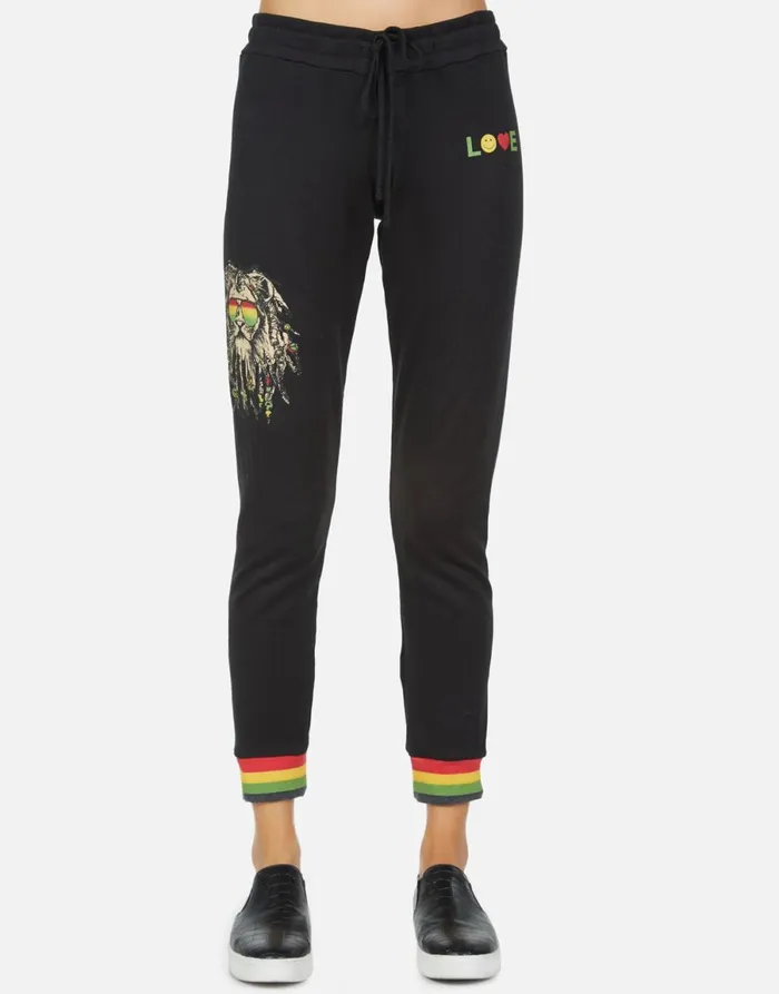 Valencia Rasta Lion Black Women039s Lauren Moshi Long Sweatpants