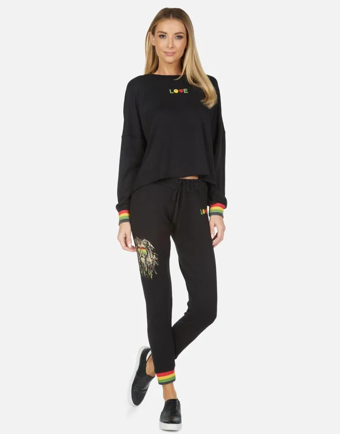 Valencia Rasta Lion Black Women039s Lauren Moshi Long Sweatpants