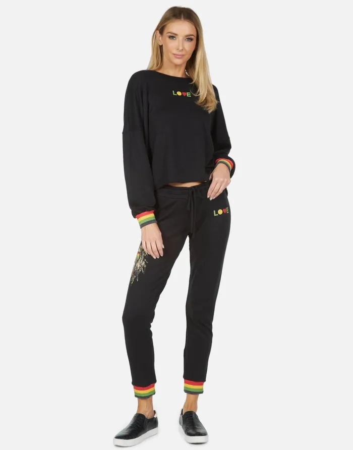 Valencia Rasta Lion Black Women039s Lauren Moshi Long Sweatpants
