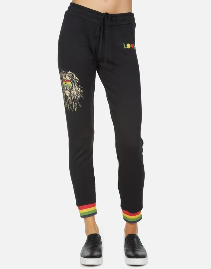 Valencia Rasta Lion Black Women039s Lauren Moshi Long Sweatpants