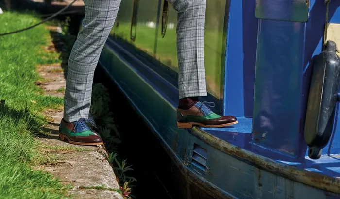 Valiant Multi 8211 Red Grey Purple Hand Painted Men Barker Shoes Mens Oxfords