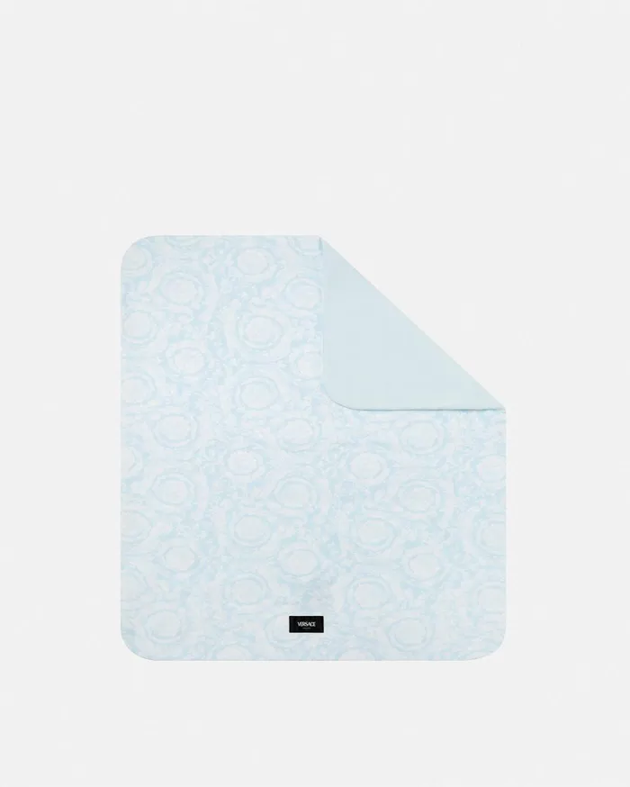 Versace Accessories Kids Medusa Padded Baby Blanket Light Bluewhite