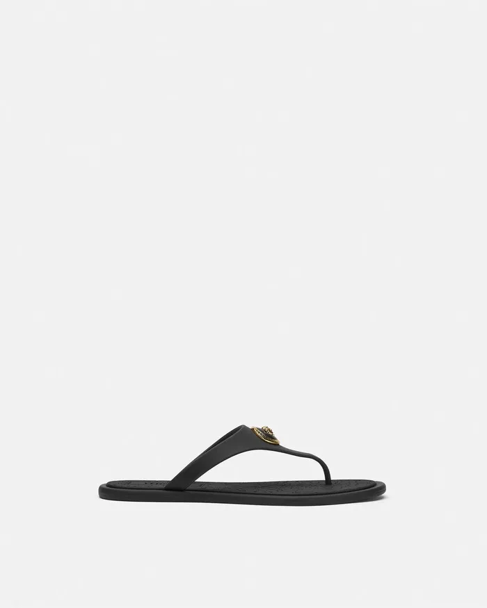 Versace Alia Women Alia Flat Rubber Sandals Blackgold