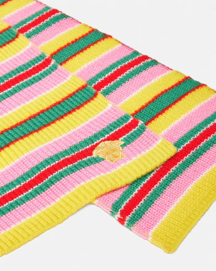 Versace Bags and Accessories Kids Striped CableKnit Scarf Print