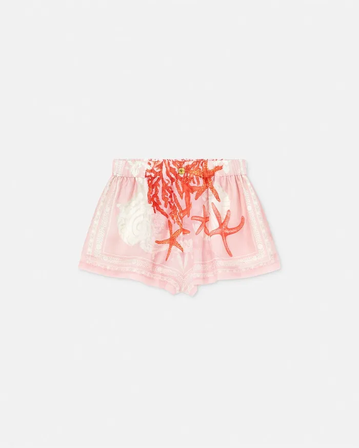 Versace Beach Clothing and Accessories Women Barocco Sea CoverUp Shorts Pinkprint