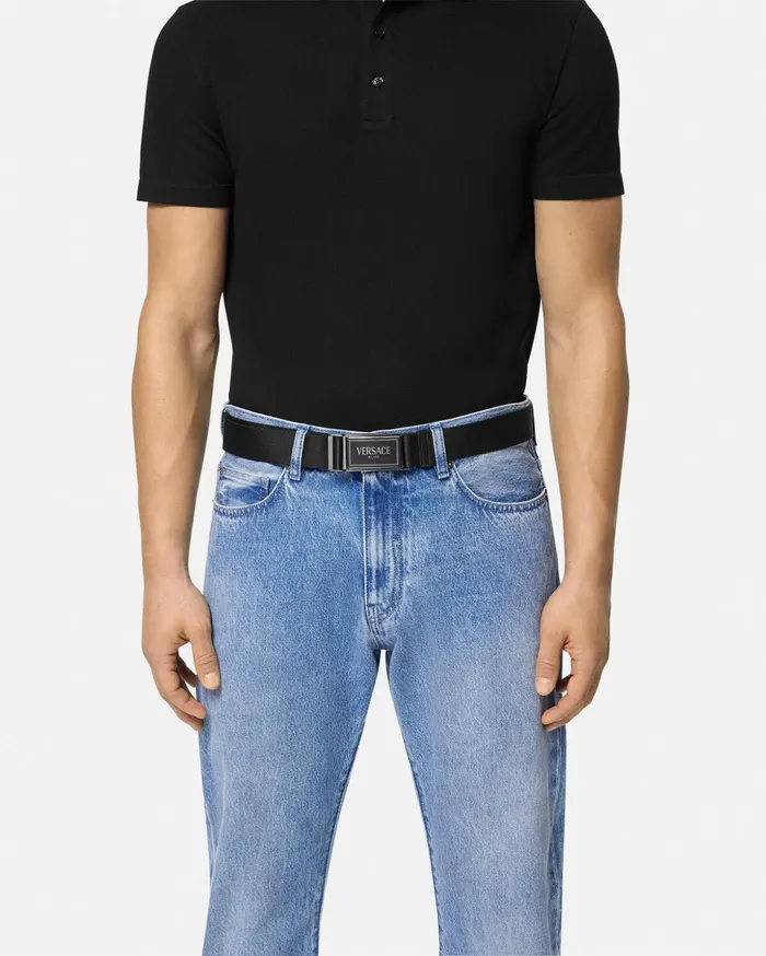 Versace Belts Men Milano Belt 35 Cm Black