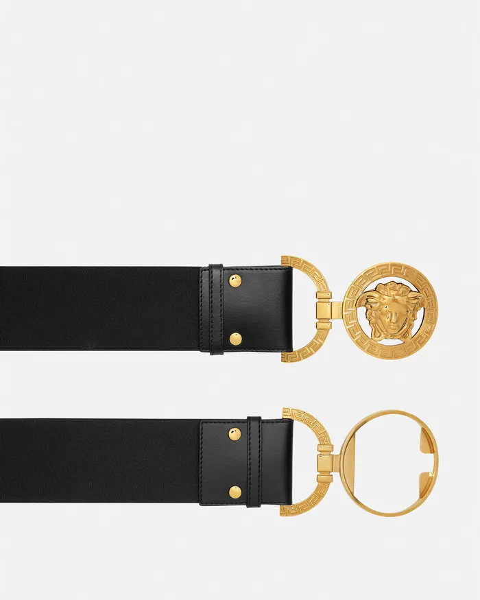 Versace Belts Women Medusa 03995 Leather Belt 6 Cm Blackgold