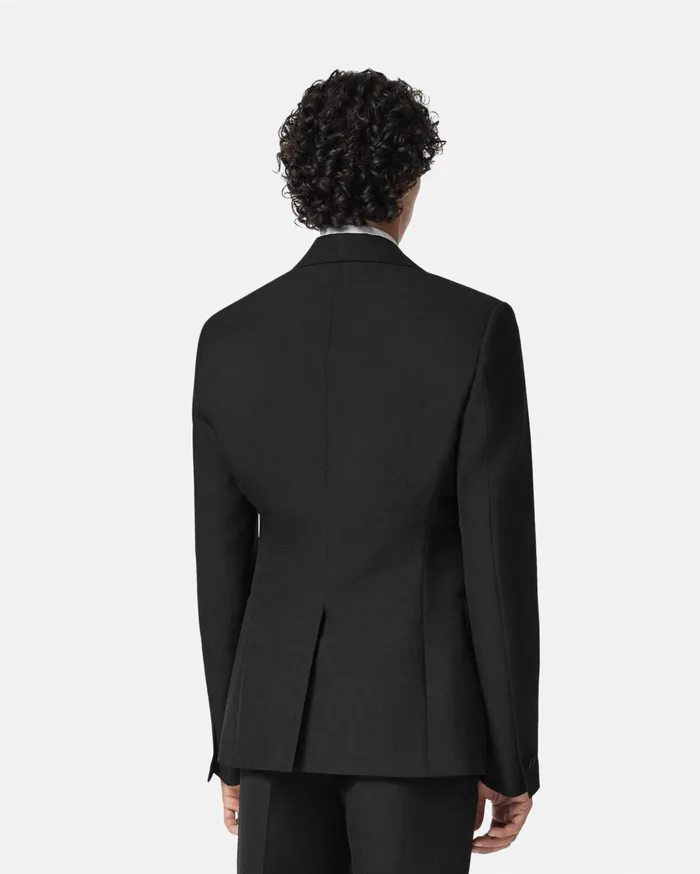 Versace Blazers and Suits Men Crystal MohairBlend SingleBreasted Blazer Black