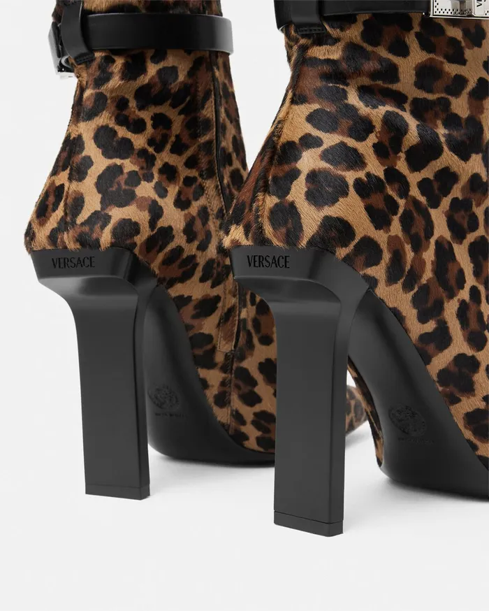 Versace Boots Women Leopard Slice KneeHigh Boots 105 Mm Animalier