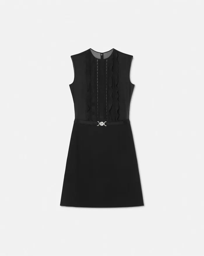 Versace Dresses Women ALine Silk Georgette Mini Dress Black