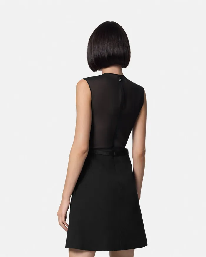 Versace Dresses Women ALine Silk Georgette Mini Dress Black