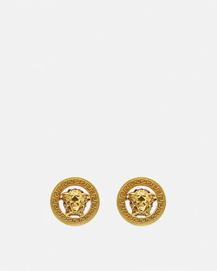 Versace Earrings MenWomen Medusa 03995 Stud Earrings Light Gold