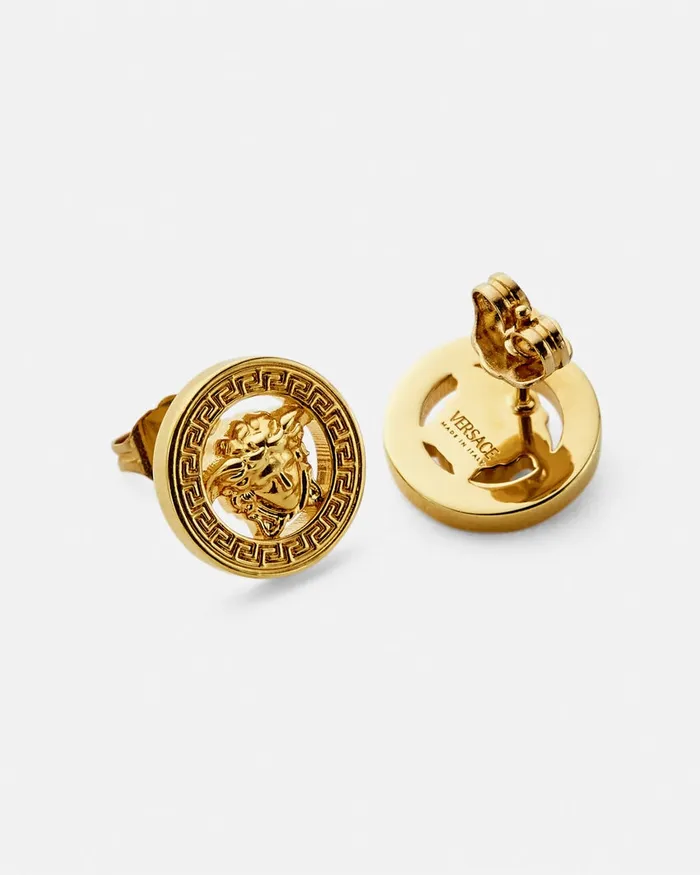 Versace Earrings MenWomen Medusa 03995 Stud Earrings Light Gold