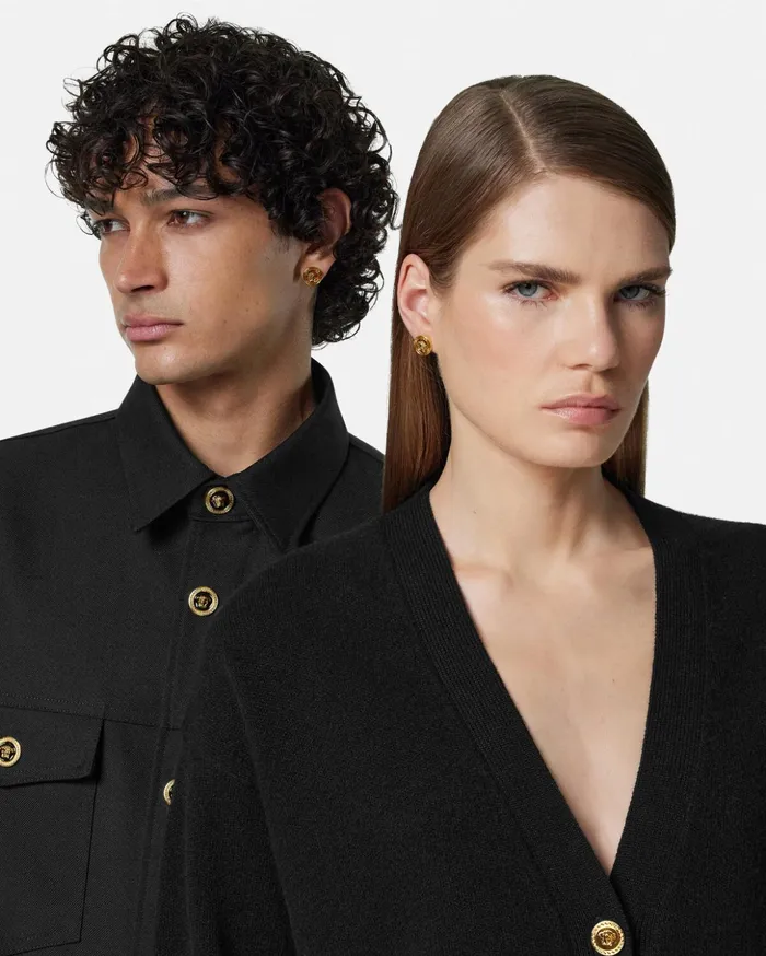 Versace Earrings MenWomen Medusa 03995 Stud Earrings Light Gold