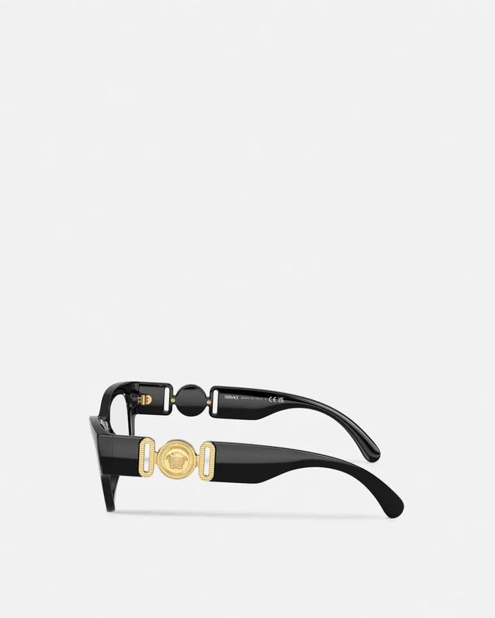 Versace Eyeglass Frames Women Medusa Biggie CatEye Glasses Blackgold