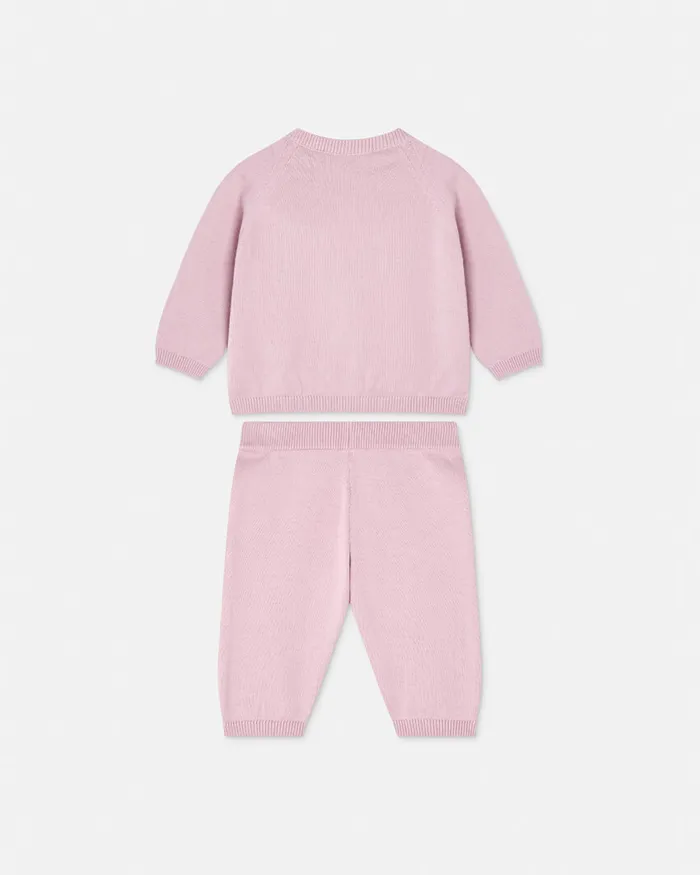 Versace Gift Sets Kids Embroidered Medusa Baby Knit Set Light Pink