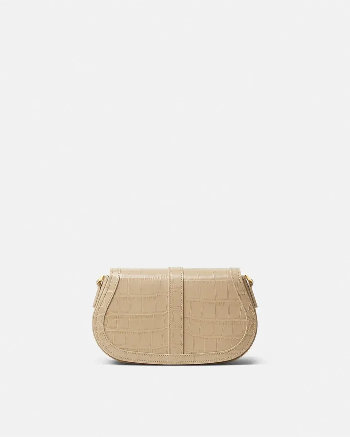 Versace Greca Goddess Women CrocEffect Greca Goddess Shoulder Bag Beige