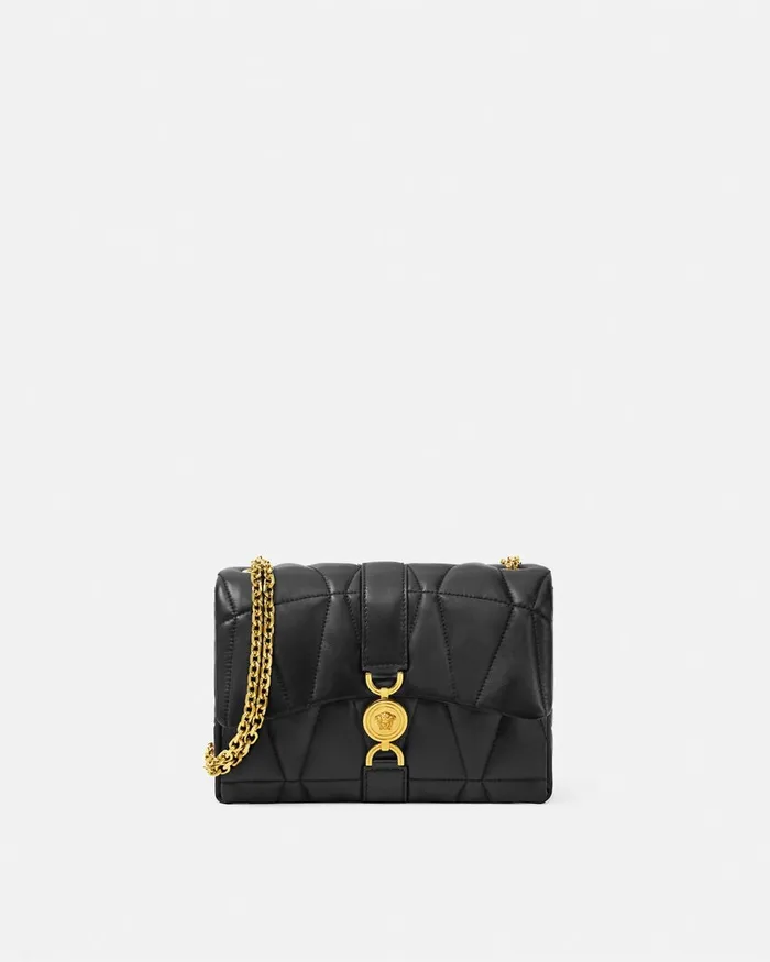Versace Kleio Women Kleio Quilted Shoulder Bag Blackgold