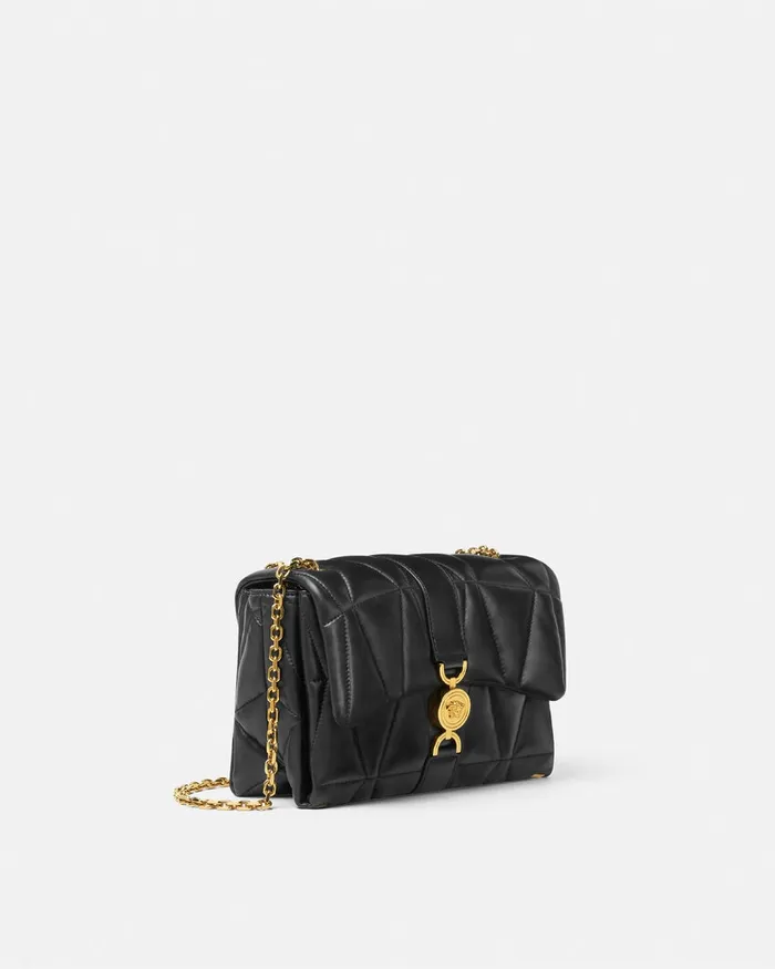 Versace Kleio Women Kleio Quilted Shoulder Bag Blackgold